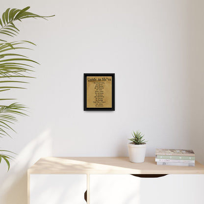 Guide to Sh*ts Framed Wall Art Print, Humorous Decor, Office Wall Art, Gift for Friends, Humor, Unique Housewarming Gift