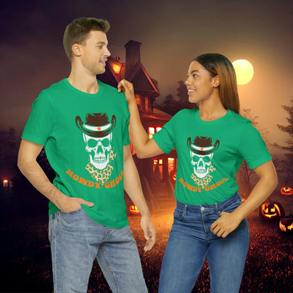 Howdy Ghoul Skeleton Sheriff Retro Halloween Unisex Jersey Short Sleeve Tee Gifts for her