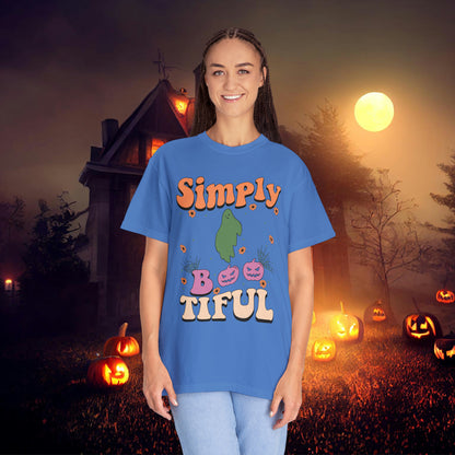 Simply Bootiful Retro Groovy Halloween Unisex Garment-Dyed T-shirt Gifts for Her Gifts for him