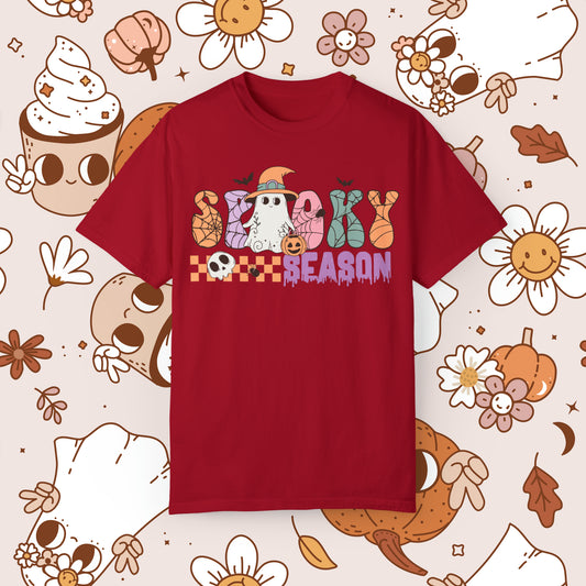 Spooky Season Retro Groovy Halloween Unisex Garment-Dyed T-shirt Gifts for Her Gifts for Him