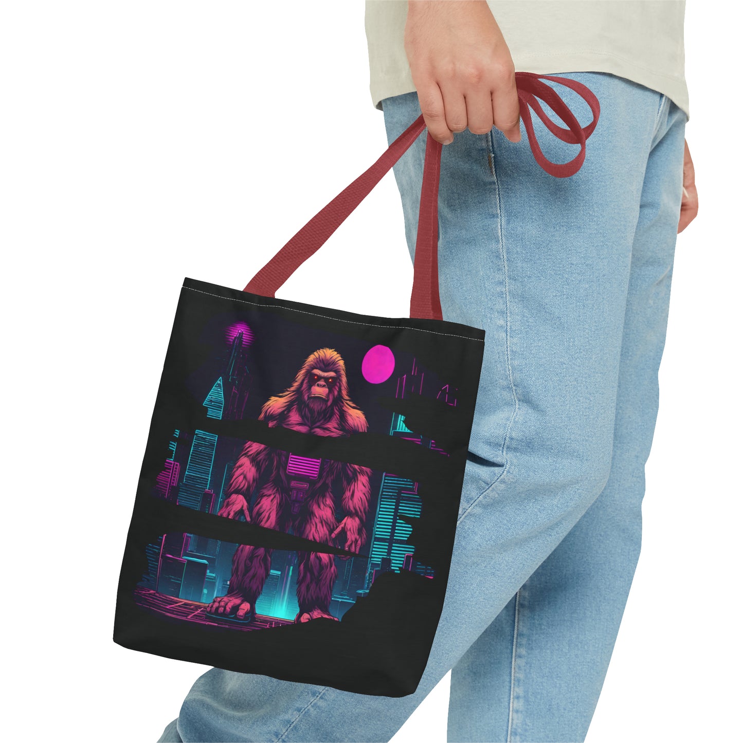 Bigfoot in a Cyber City AOP Tote Bag