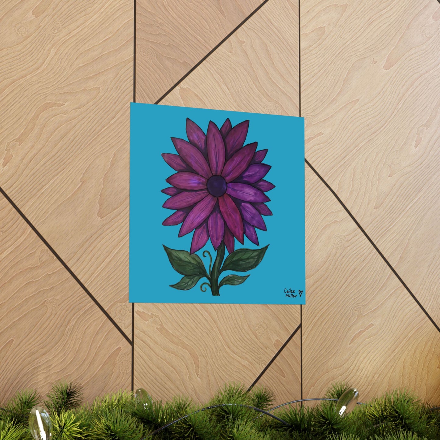 Purple Floral Matte Poster  — Vibrant Botanical Wall Art from Artist Cailee Miller
