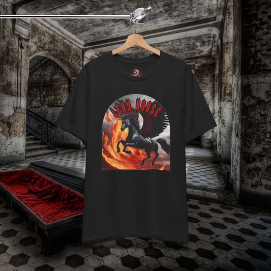 LevyHorse Fire Stallion Unisex Jersey Short Sleeve Tee #levyverse #outofthecoffin Comedy In Multiple Sizes