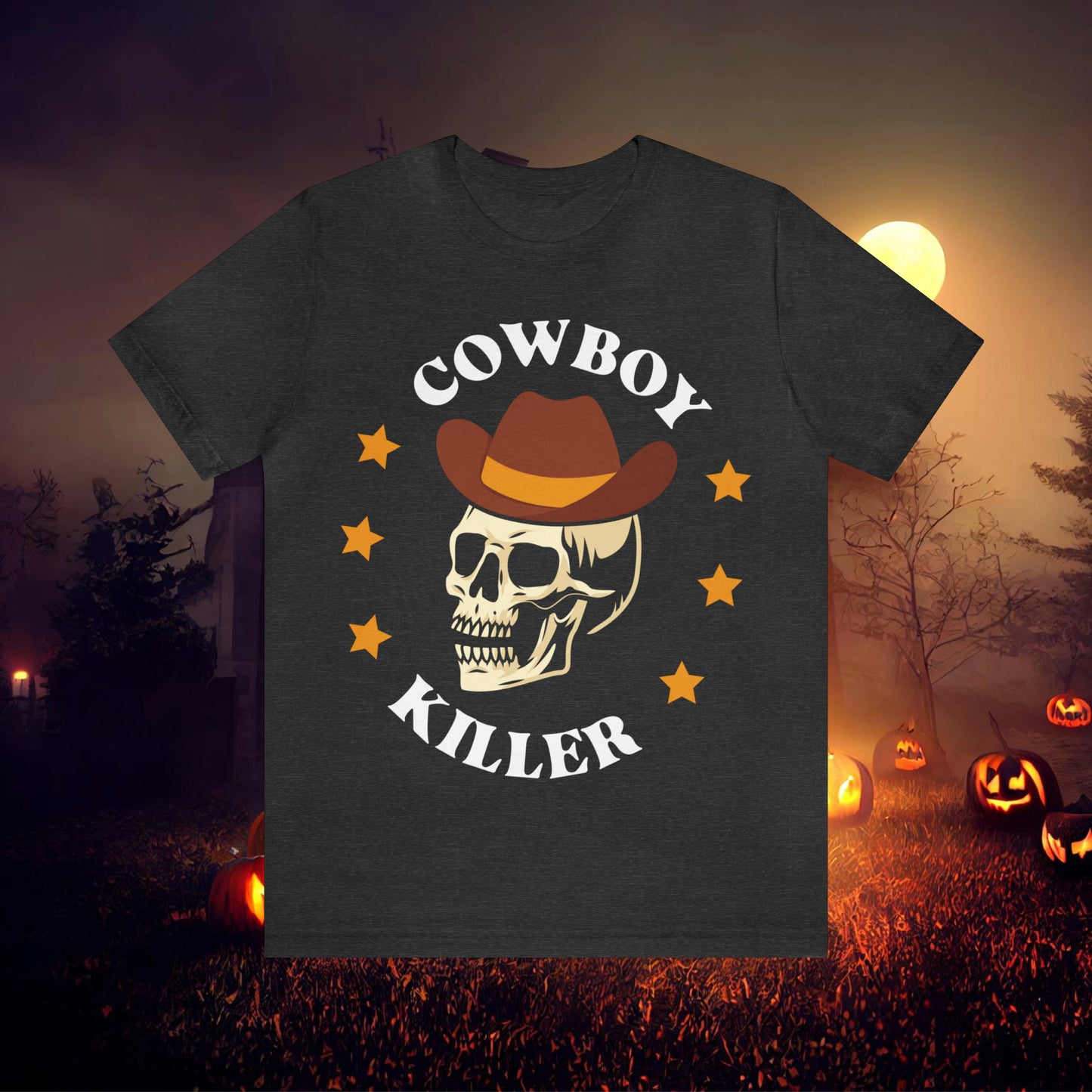 Cowboy Killer Retro Halloween Unisex Jersey Short Sleeve Tee Gifts for Him Gifts for Her