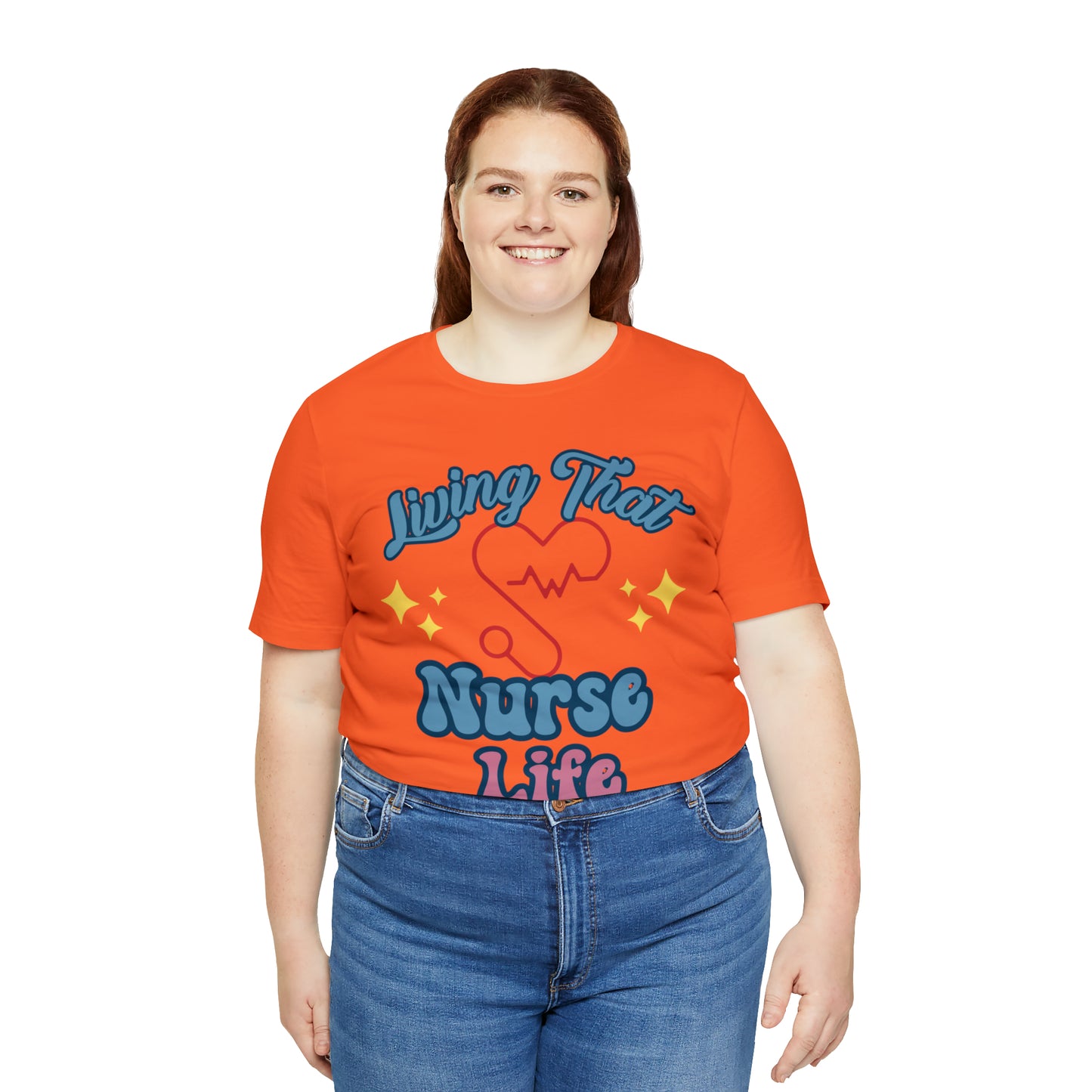 Living the Nurse Life, Comfy and Stylish Nurse T-Shirt:Gift for Medical Professionals and Nursing Students, Various Sizes Available"