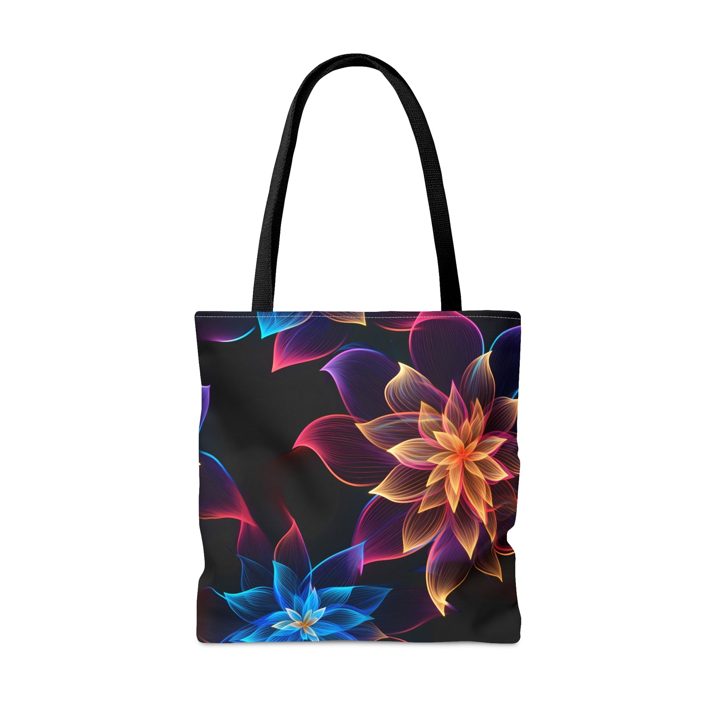 Vibrant Elegance: Neon Floral All Over Print Tote Bag