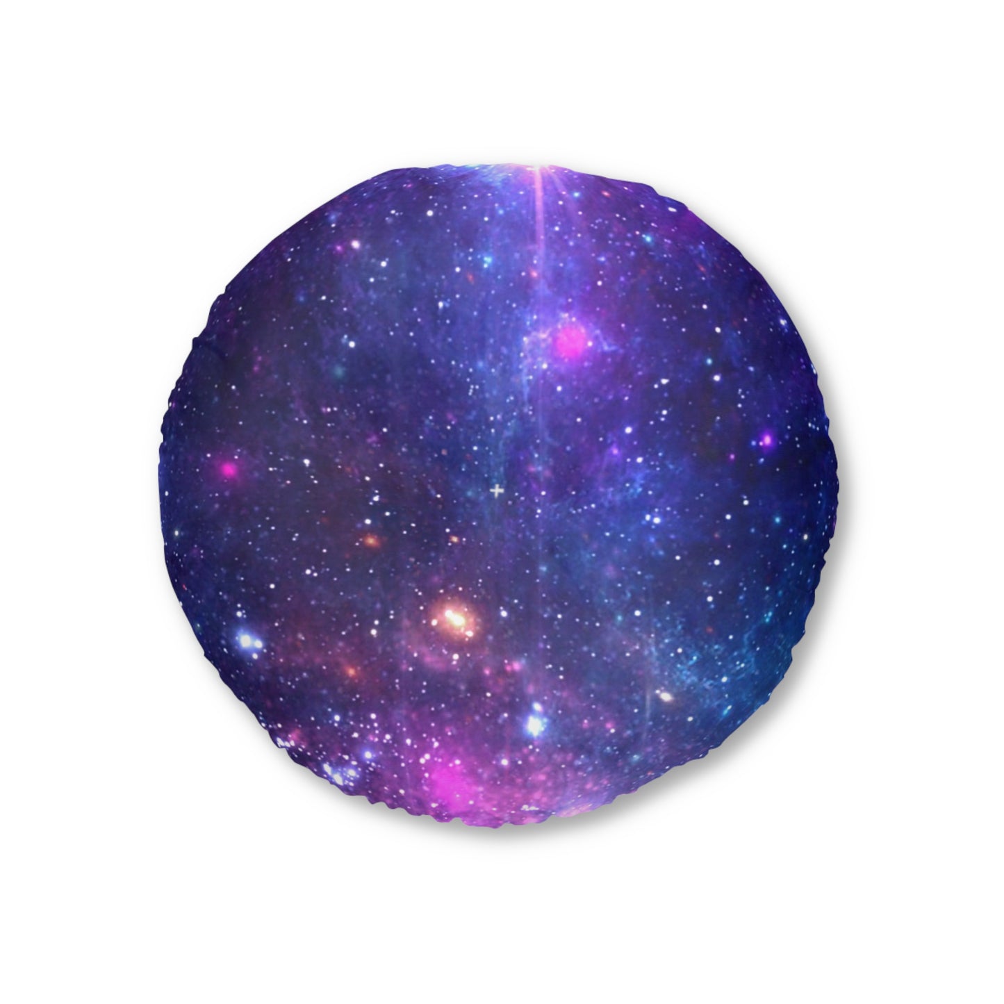 Purple Beyond the Stars Outer Space Out of this World Tufted Floor Pillow, Round