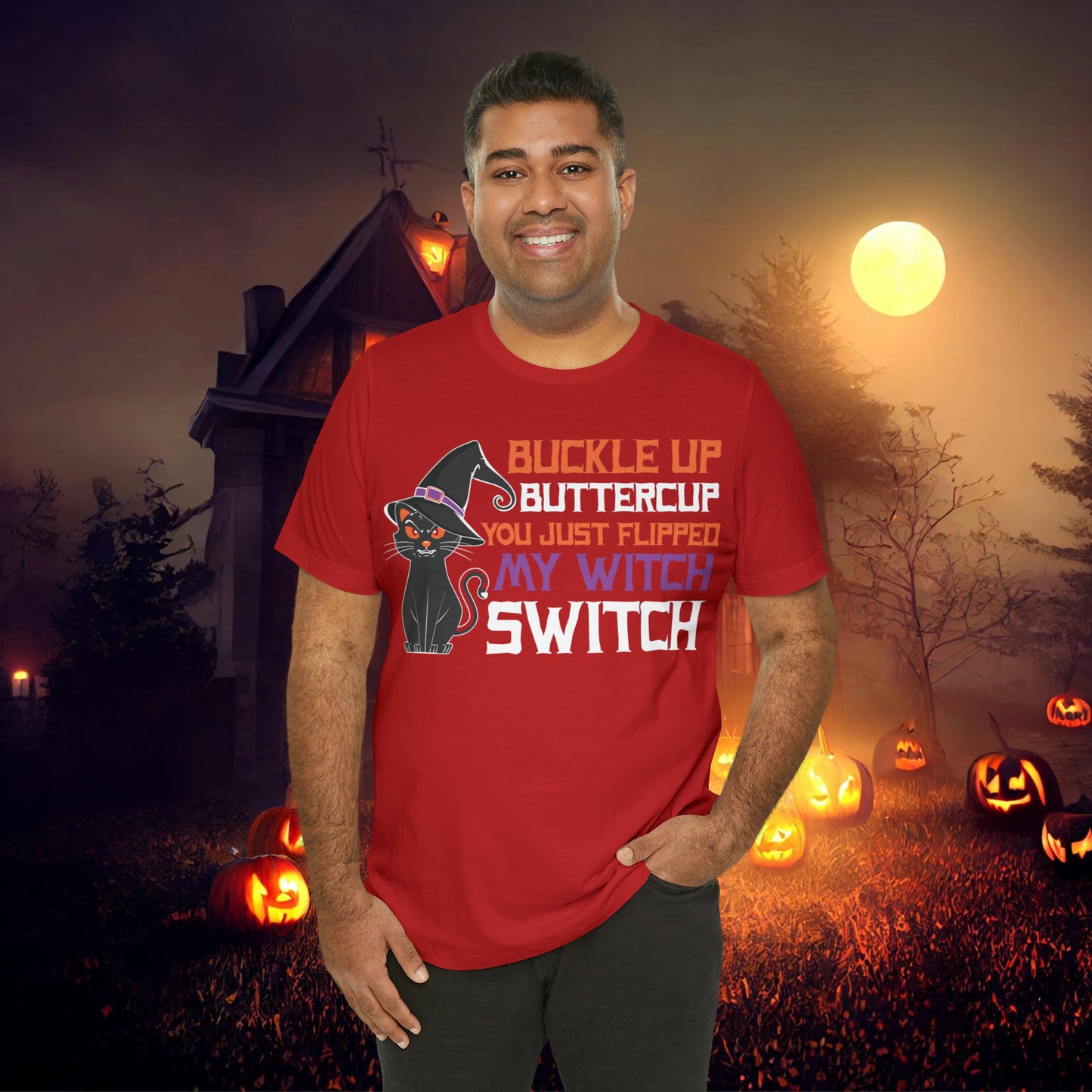 Halloween Buckle up Buttercup you just flipped my Witch Switch Unisex Jersey Short Sleeve Tee Gifts for Her