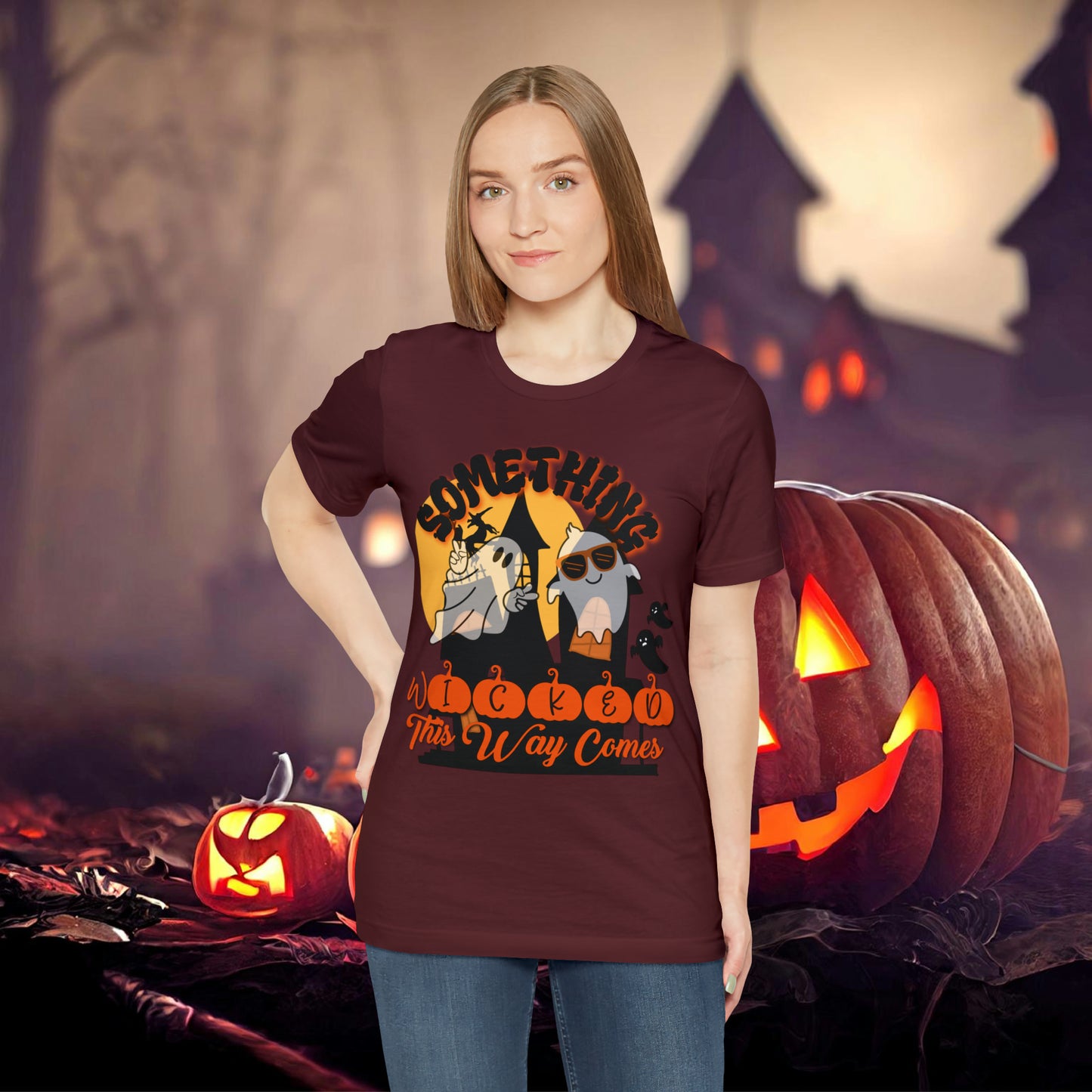 Something Wicked this Way Comes Halloween Unisex Jersey Short Sleeve Tee Gifts for Her Gifts for Him