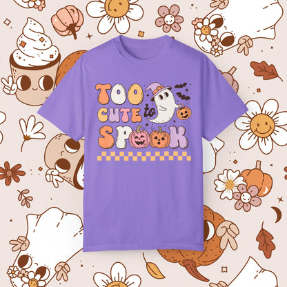 Too Cute to Spook Retro Groovy Halloween Unisex Garment-Dyed T-shirt Gifts for Him Gifts for Her