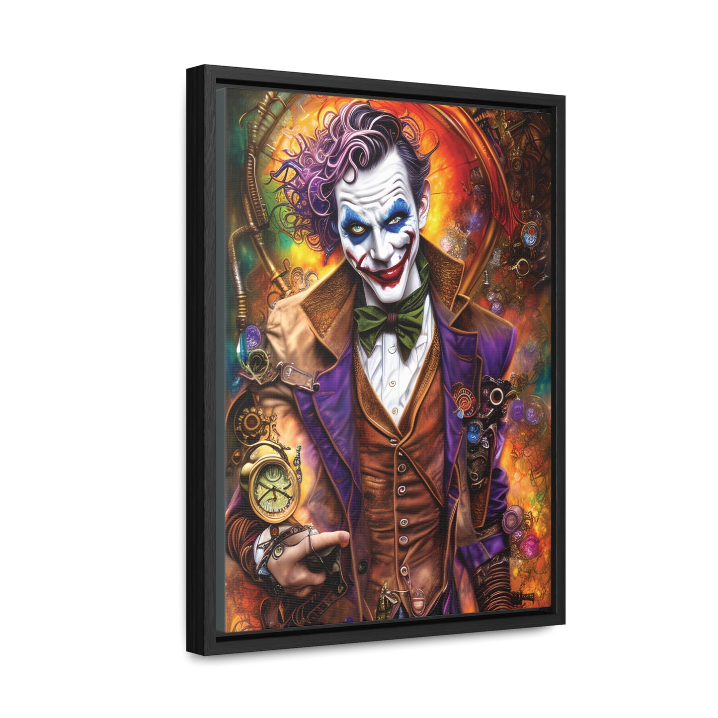 Steampunk-Joker-Hearts-Tribal-Fractal Gallery Canvas Wraps, Vertical Frame