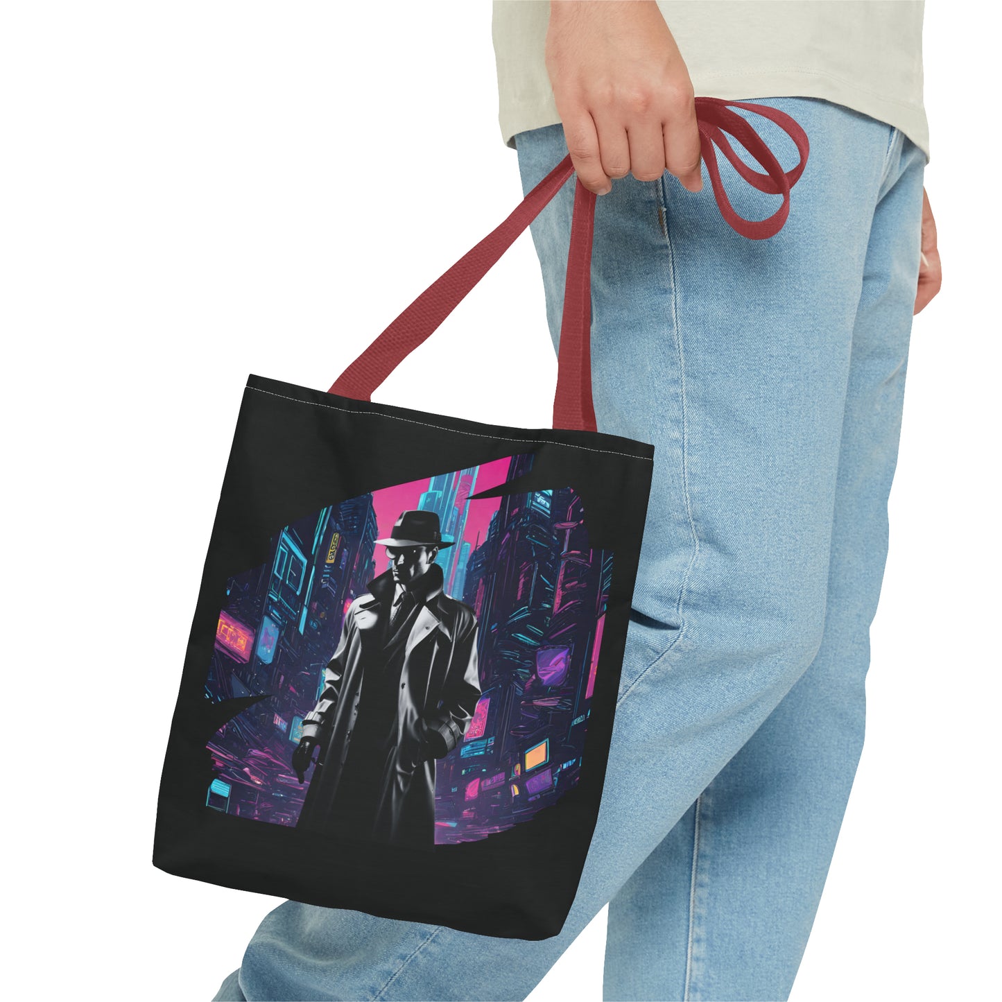 Cyberpunk Chic  Film Noir Detective AOP Tote Bag