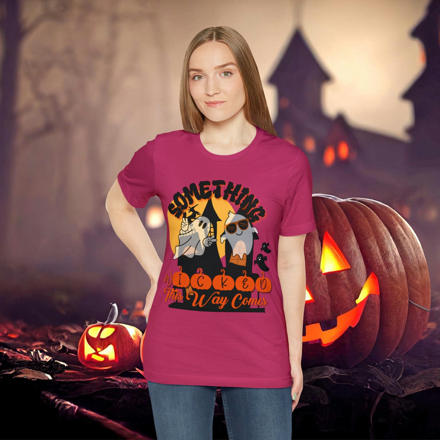 Something Wicked this Way Comes Halloween Unisex Jersey Short Sleeve Tee Gifts for Her Gifts for Him