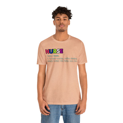 Definition of a Nurse Unisex Jersey Tee Bella+Canvas 3001 Healthcare Gift Medical Students, Soft Fabric, Various Sizes Available