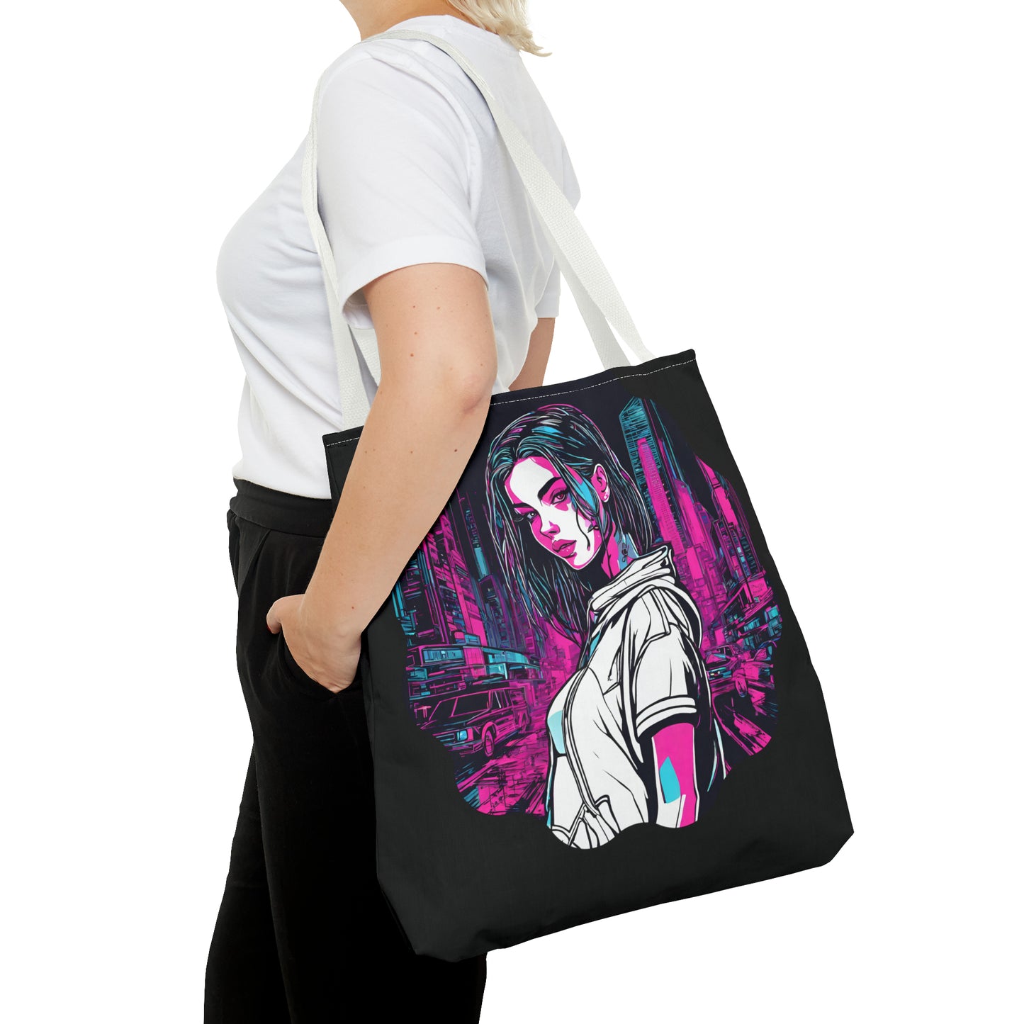 Cyberpunk Chic AOP Tote Bag