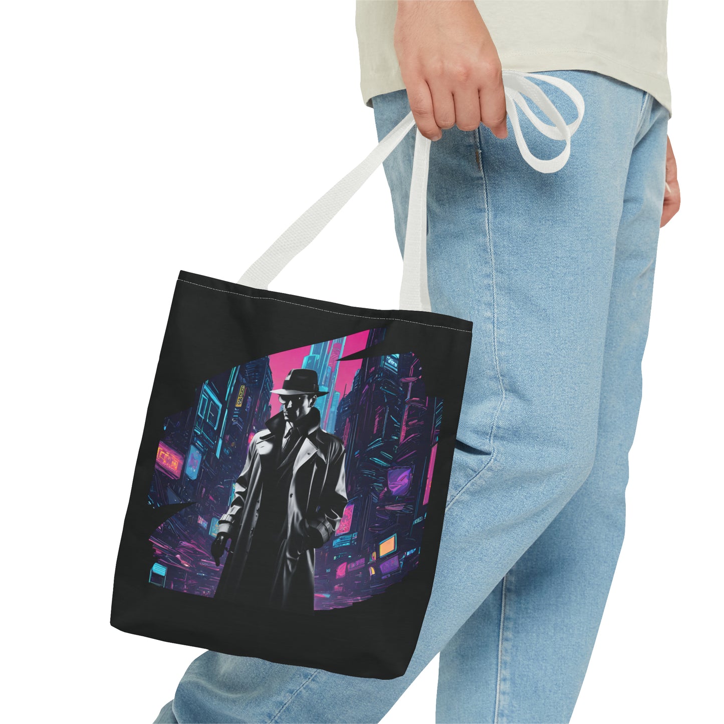 Cyberpunk Chic  Film Noir Detective AOP Tote Bag