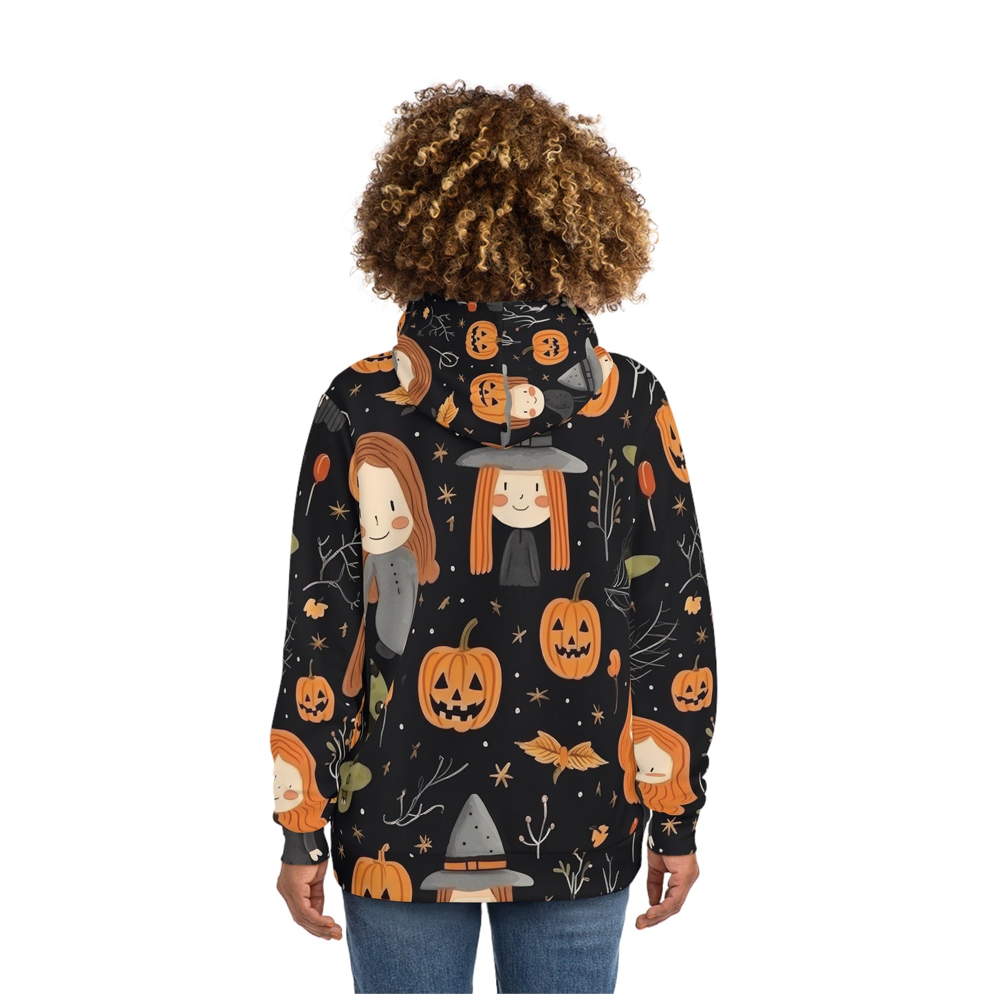 Halloween Trick or Treat Ghosts Witch Hats Jack o Lanterns Fashion Hoodie (AOP)