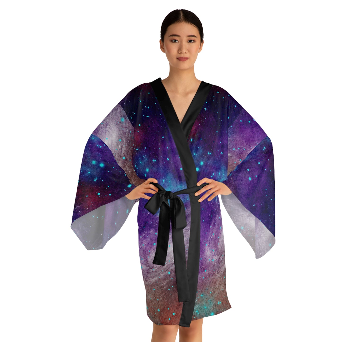 Outer Space Out of this World Long Sleeve Kimono Robe (AOP)