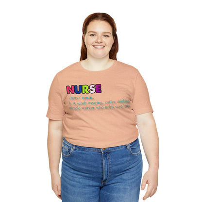 Definition of a Nurse Unisex Jersey Tee Bella+Canvas 3001 Healthcare Gift Medical Students, Soft Fabric, Various Sizes Available