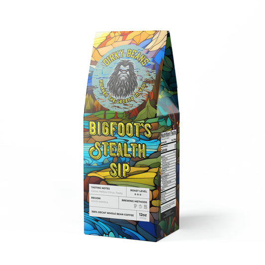 Bigfoot's Stealth Sip: Decaf Medium Roast Coffee - Brew without the Roar