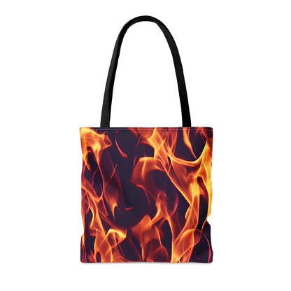Fierce Fashion: All-Over Flames Tote Bag - Carry the Heat! Tote Bag (AOP)