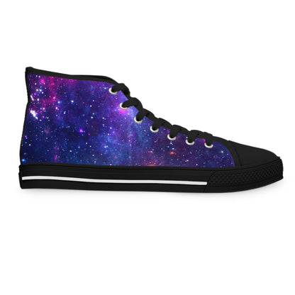Purple Beyond the Stars Outer Space Out of this World Women's High Top Sneakers