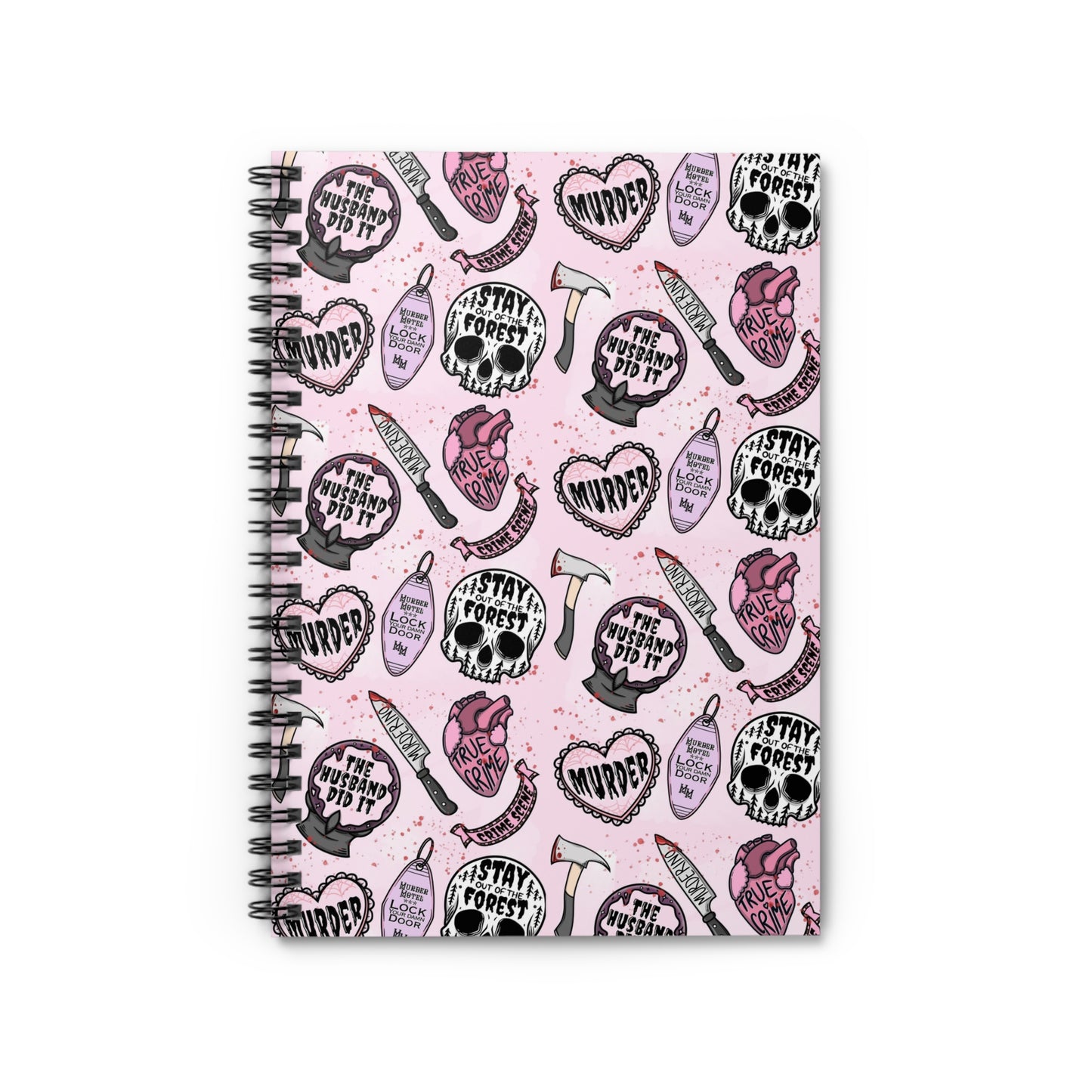 Whispers of Mystery: A True Crime Journal in Pink 118pg  Spiral Notebook - Ruled Line