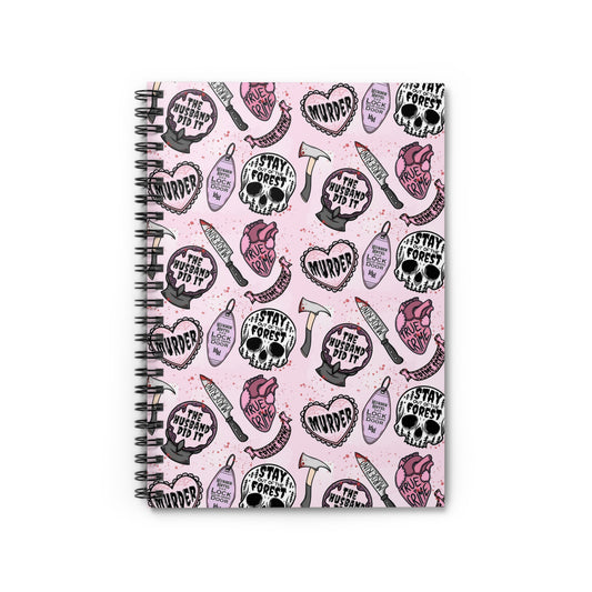 Whispers of Mystery: A True Crime Journal in Pink 118pg  Spiral Notebook - Ruled Line