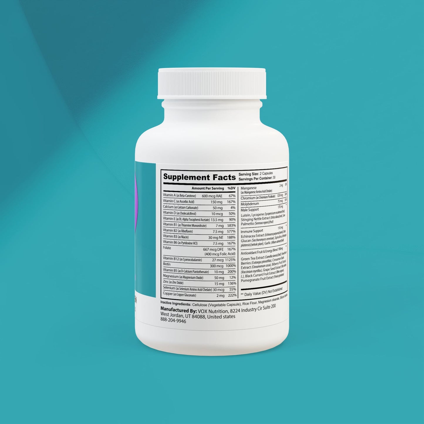 DirkX Multivitamin for Men: Power, Performance, and Peak Wellness! (60 Capsules)