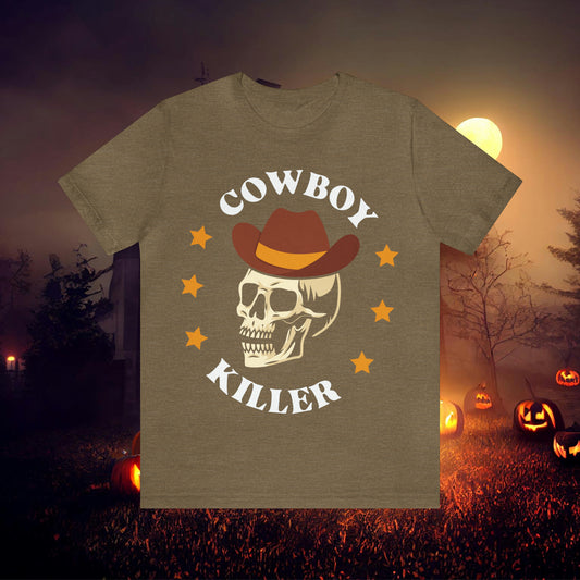 Cowboy Killer Retro Halloween Unisex Jersey Short Sleeve Tee Gifts for Him Gifts for Her