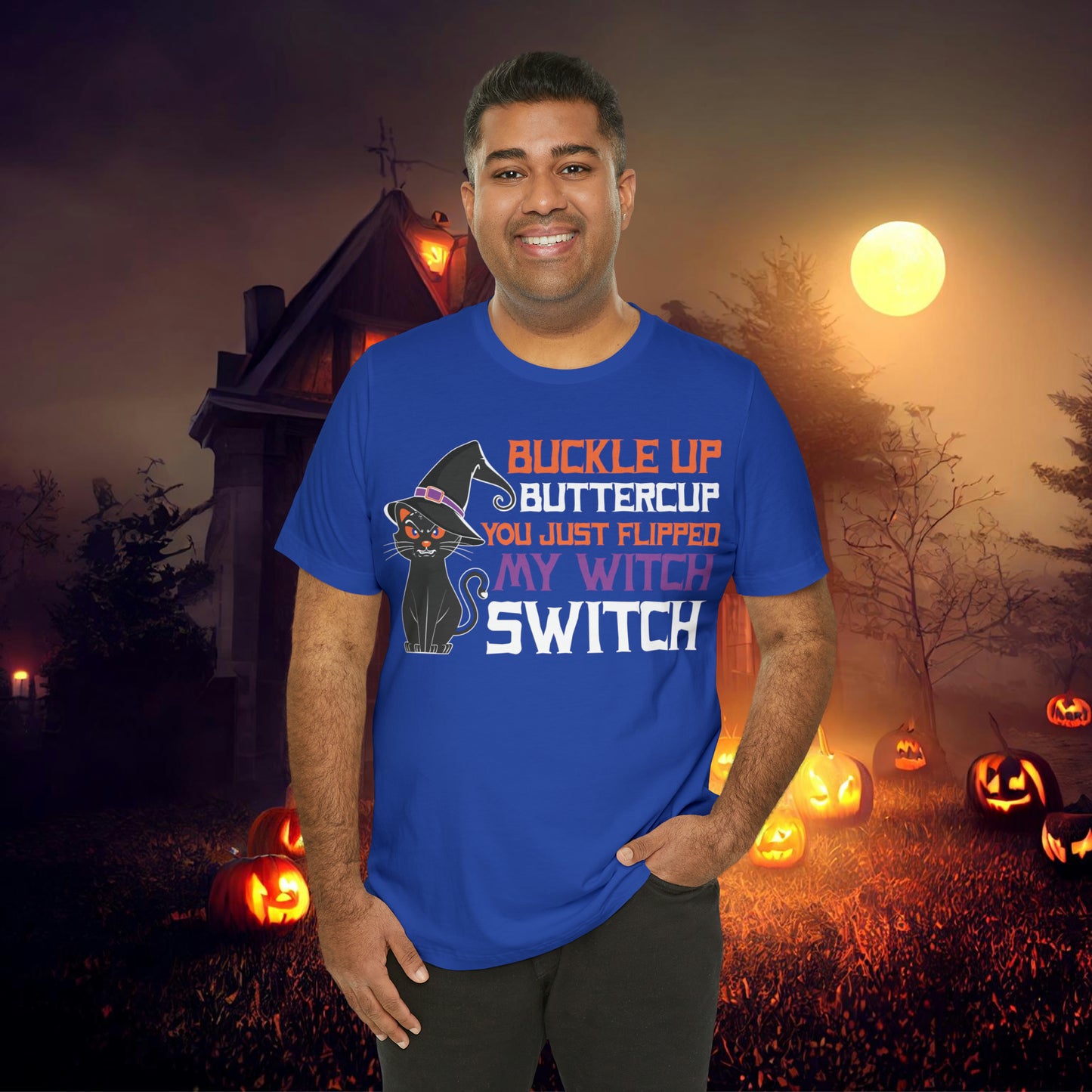 Halloween Buckle up Buttercup you just flipped my Witch Switch Unisex Jersey Short Sleeve Tee Gifts for Her