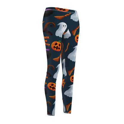 Halloween Trick or Treat Ghosts Witch Hats Jack o Lanterns Women's Cut & Sew Casual Leggings (AOP) Gifts for Her