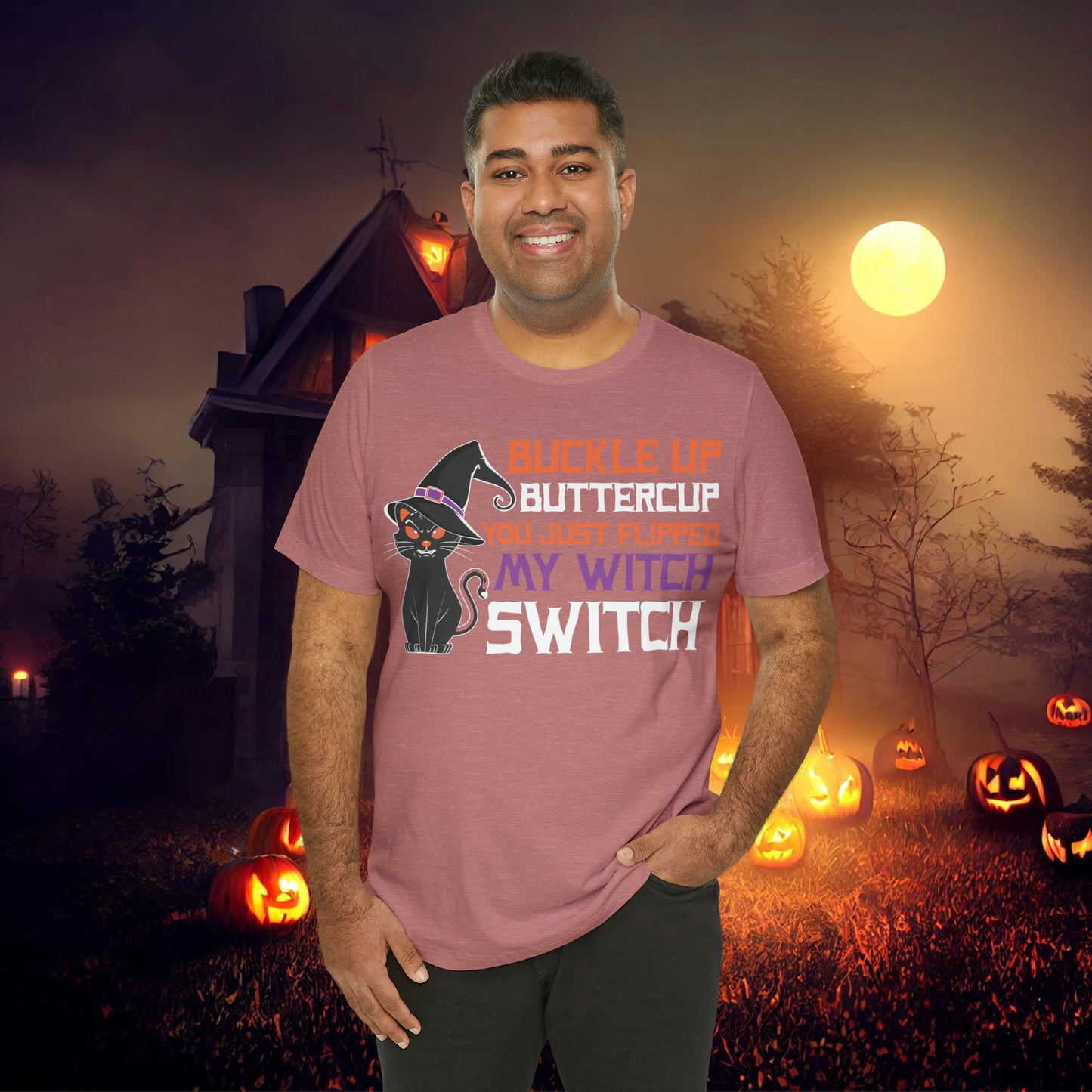 Halloween Buckle up Buttercup you just flipped my Witch Switch Unisex Jersey Short Sleeve Tee Gifts for Her