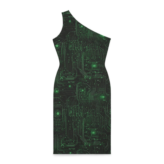 Hackers Haute Couture Fashion Shoulder Dress (AOP)