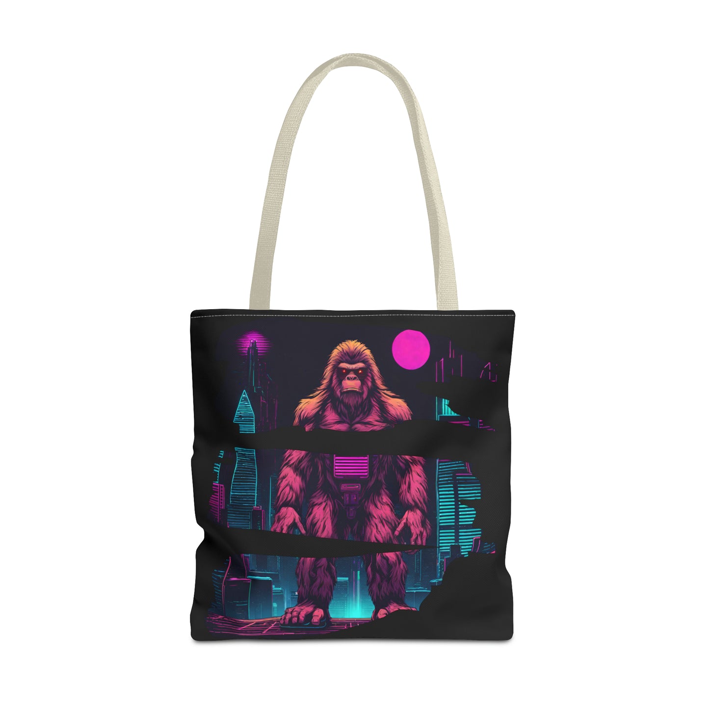 Bigfoot in a Cyber City AOP Tote Bag