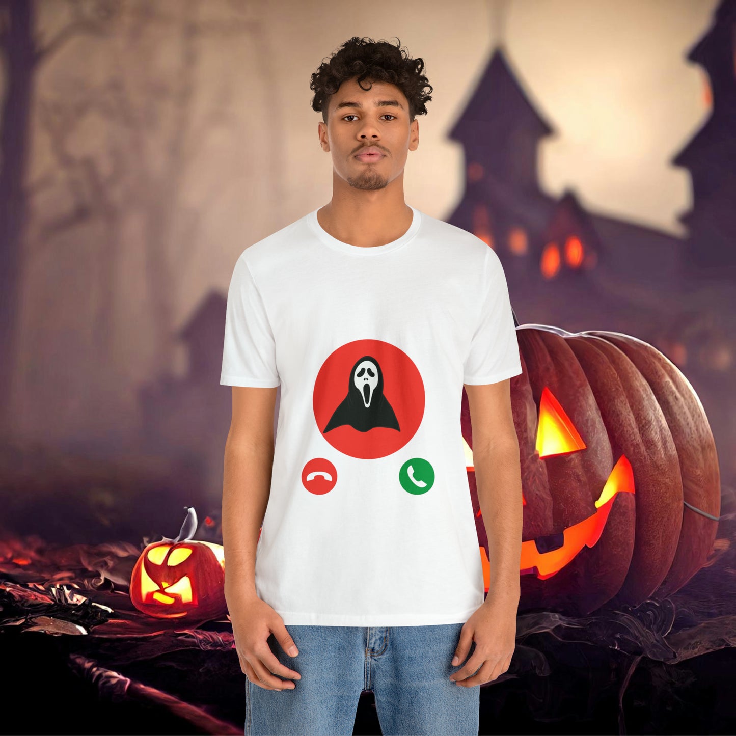 Ghost Face is Calling Halloween Unisex Jersey Short Sleeve Tee Gifts For her Gifts for Him