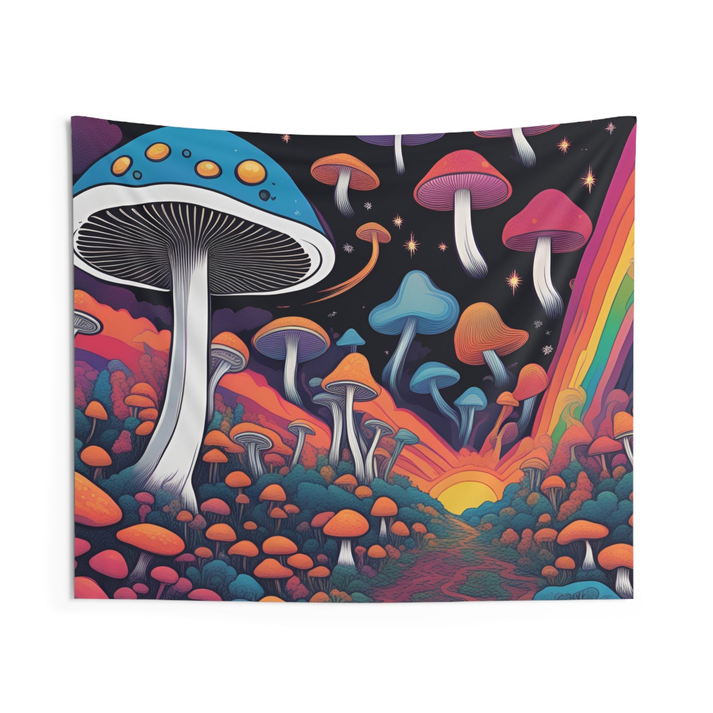 Mystical Nights: Psychedelic Mushroom Sky Tapestry for Cosmic Dreamers!