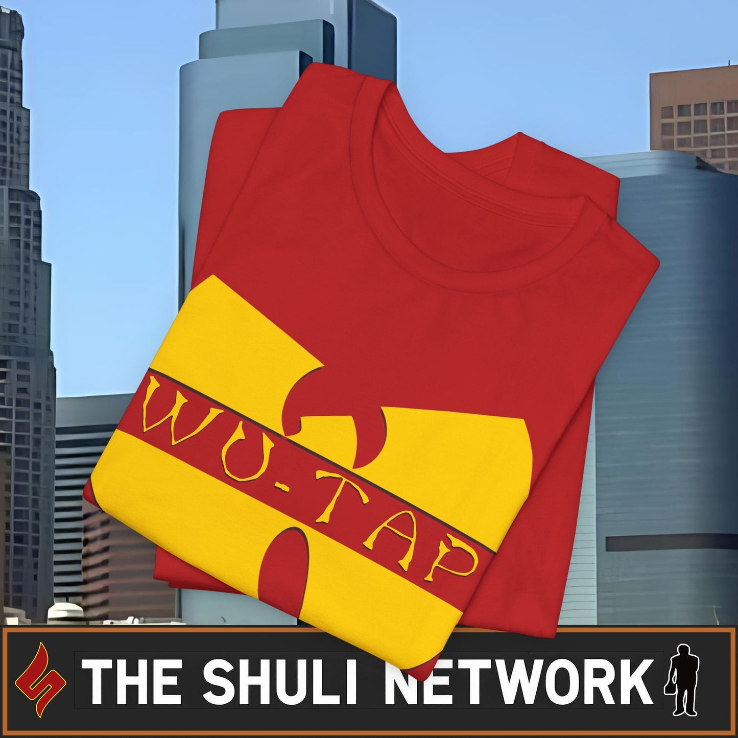 Wu-Tap Logo T-Shirt — Retro Hip-Hop Shuli Crew Graphic Tee