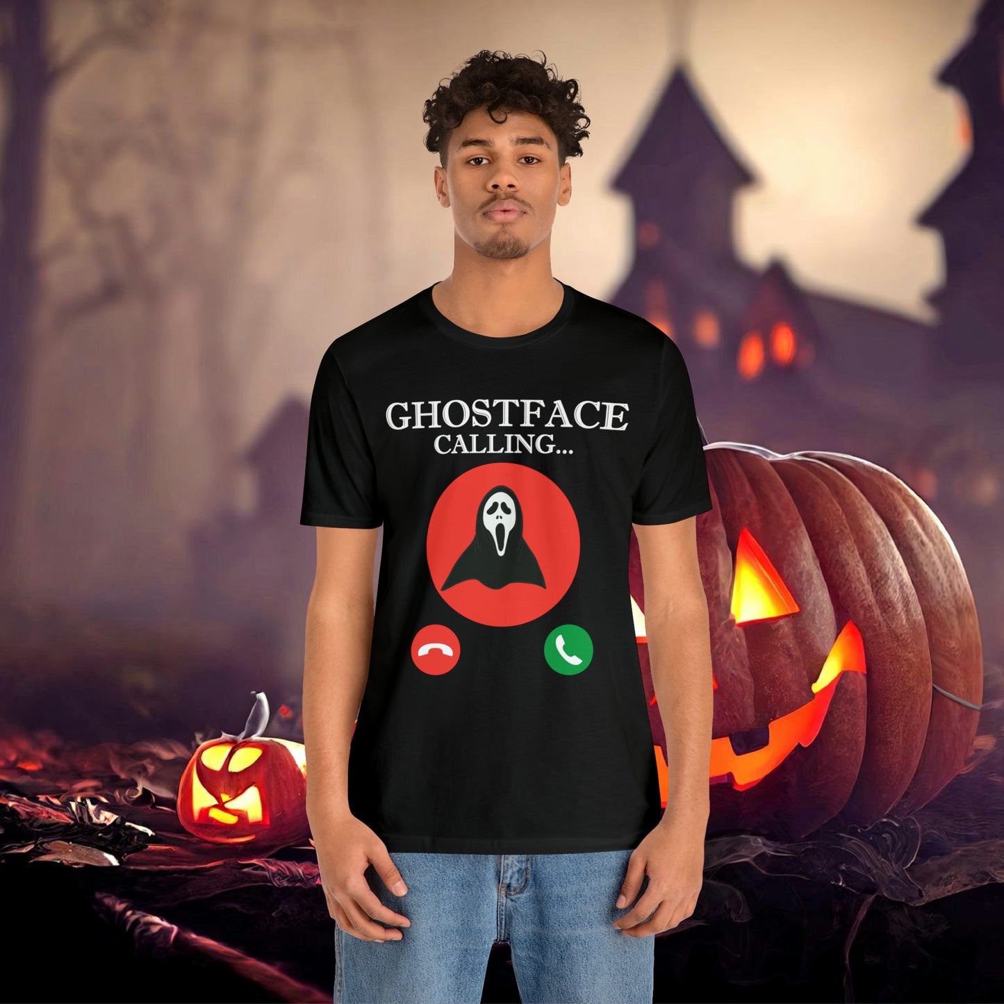 Ghost Face is Calling Halloween Unisex Jersey Short Sleeve Tee Gifts For her Gifts for Him