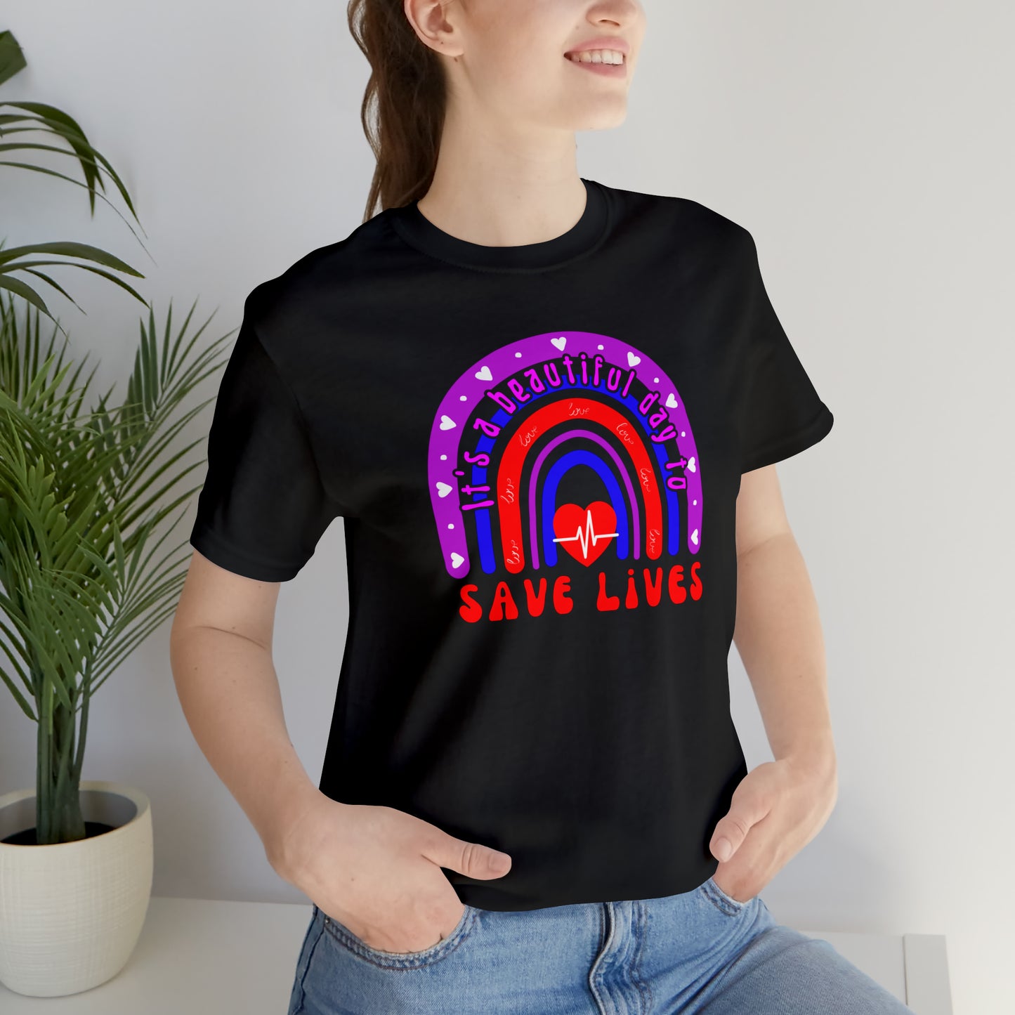 It's a Good Day to Save Lives, Nurse Unisex Jersey Tee Bella+Canvas 3001 Healthcare Gift Medical Students, Various Sizes Available