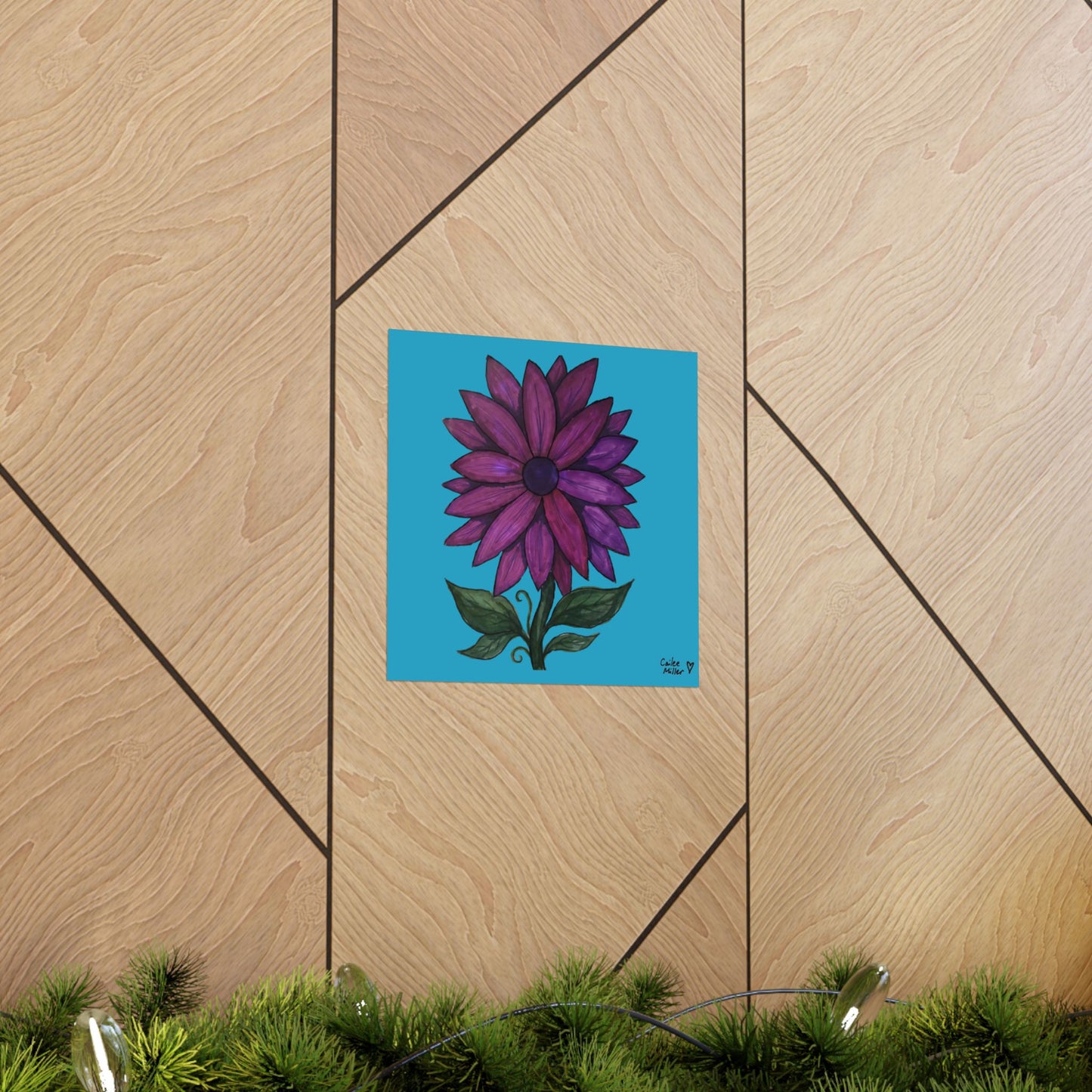 Purple Floral Matte Poster  — Vibrant Botanical Wall Art from Artist Cailee Miller