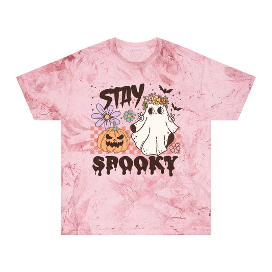 Stay Spooky Retro Groovy Halloween Unisex Color Blast T-Shirt Gifts for Him Gifts for Her