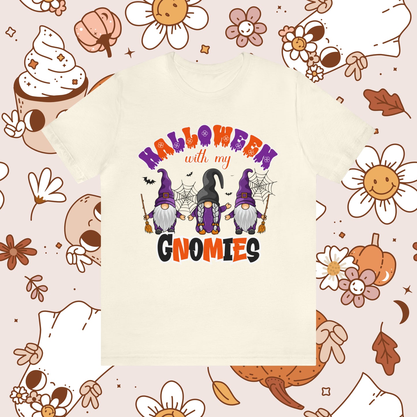 Halloween with my Gnomies Unisex Jersey Short Sleeve Tee Gifts for Him Gifts for Her