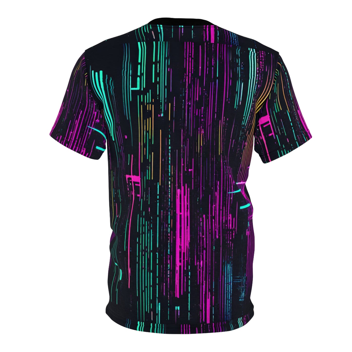 Neon Futuristic Lights Cyberpunk Unisex Cut & Sew Tee (AOP)