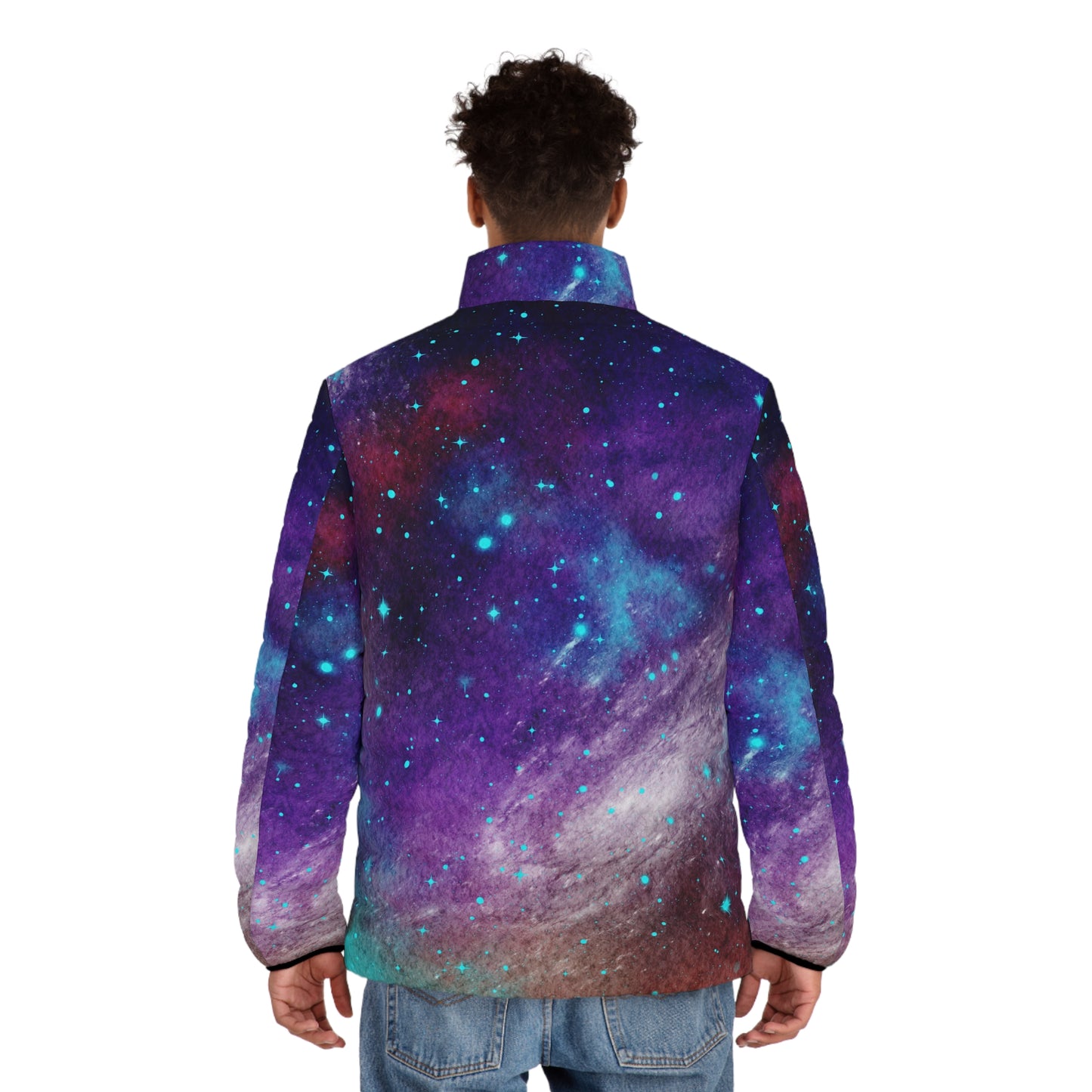 Outer Space Out of this World Men's Puffer Jacket (AOP)