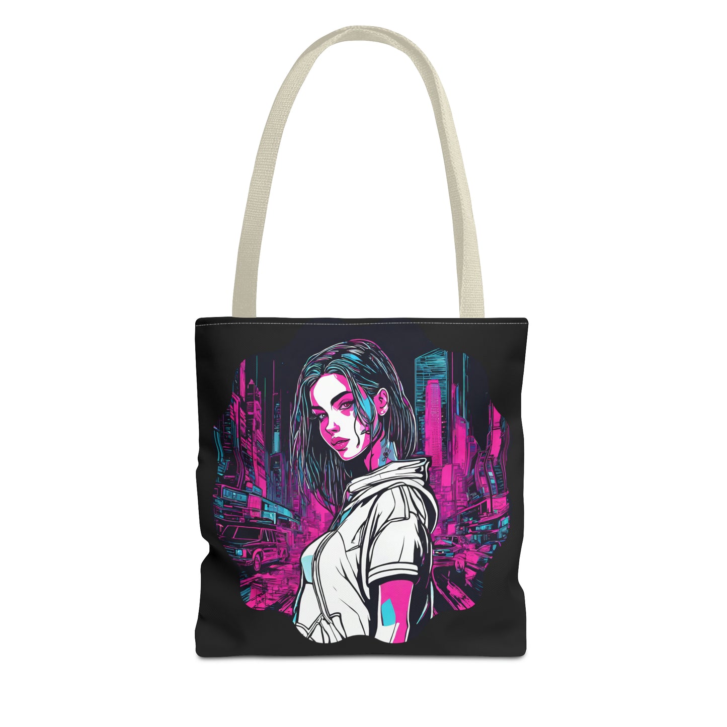 Cyberpunk Chic AOP Tote Bag