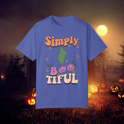 Simply Bootiful Retro Groovy Halloween Unisex Garment-Dyed T-shirt Gifts for Her Gifts for him