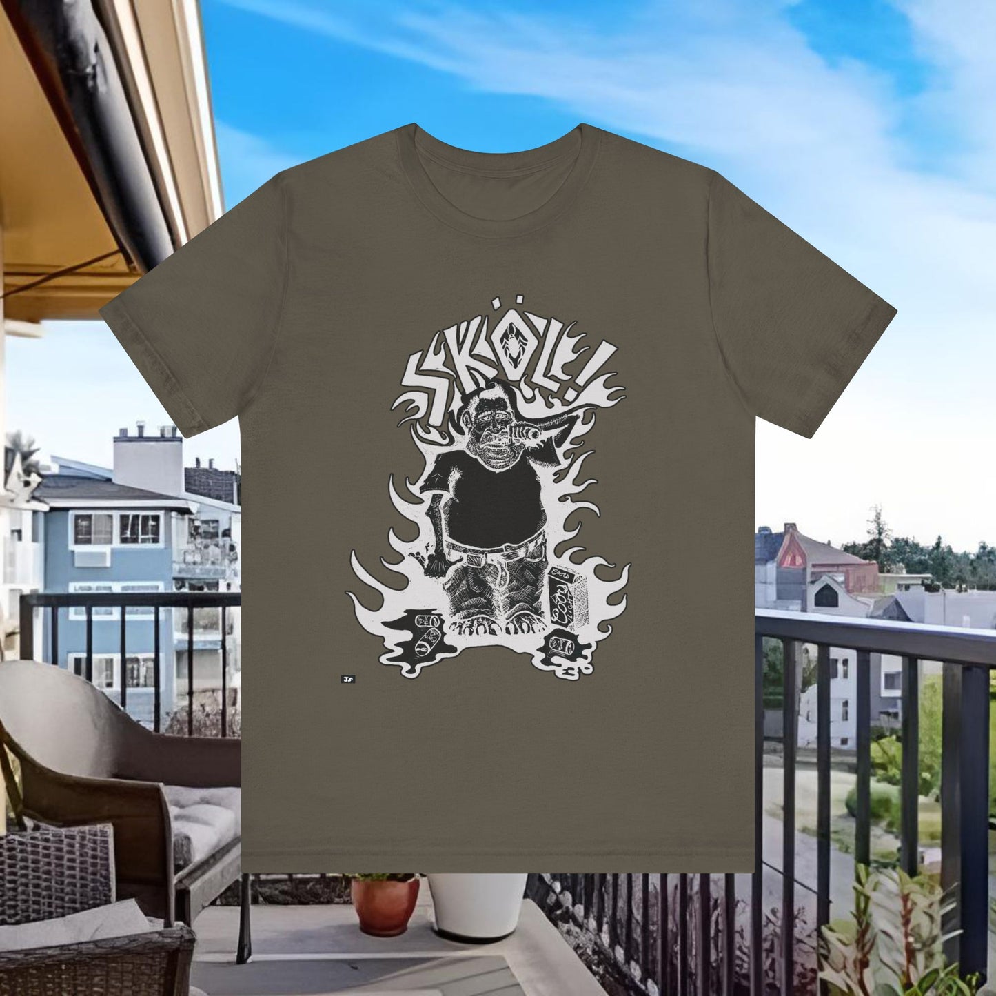 SKOL! The Drunken Alligator Jersey Short Sleeve Tee by Space Chief Designs: Cheers to Viking Vibes and Swamp Shenanigans!