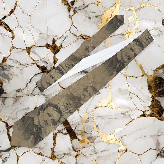 Vintage Poet Portrait Necktie — Classic Literary Tie with Sepia Portraits