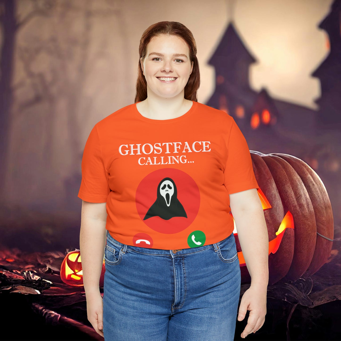 Ghost Face is Calling Halloween Unisex Jersey Short Sleeve Tee Gifts For her Gifts for Him